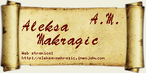 Aleksa Makragić vizit kartica